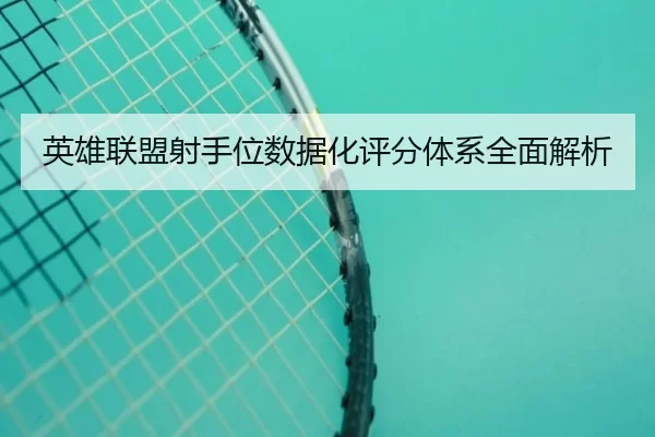 英雄联盟射手位数据化评分体系全面解析